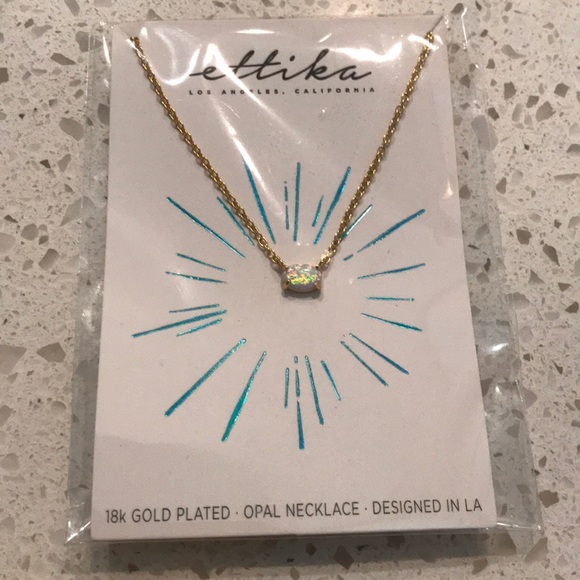 NWT Ettika 18k Gold Plated & Kyocera Opal Necklace - Picture 3 of 7
